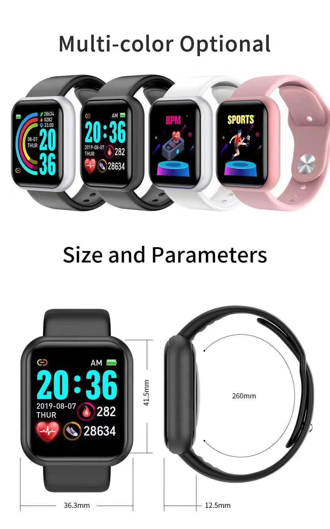 Smartwatch Casual Watches For Men - D20 Pro Smart Watch Men Y68