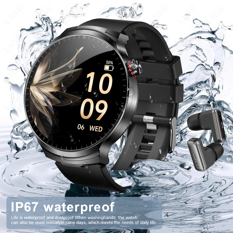 LIGE 2026 New TWS 2 in 1 Heads - Smartwatch Noise Watches 评论和价格