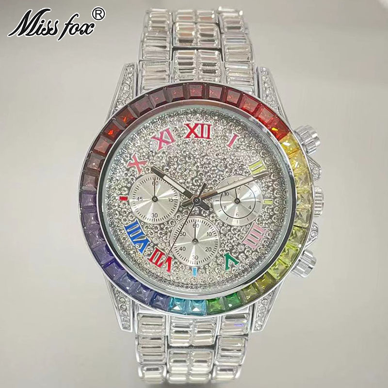 MISSFOX Luxury Iced Watch For  - Smartwatch Watches For Men Brands 评论和价格