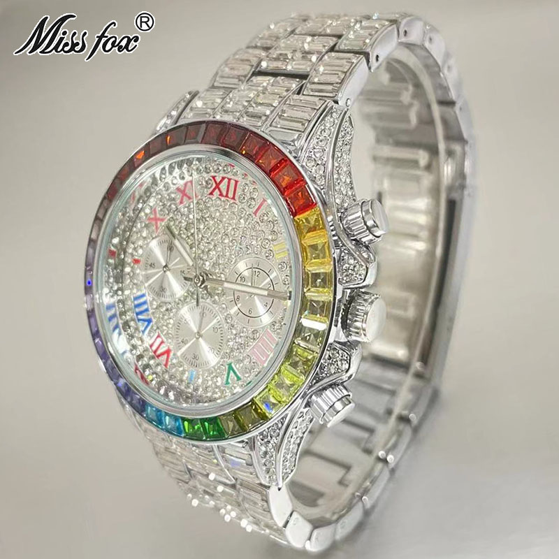 MISSFOX Luxury Iced Watch For  - Smartwatch Watches For Men Brands 评论和价格