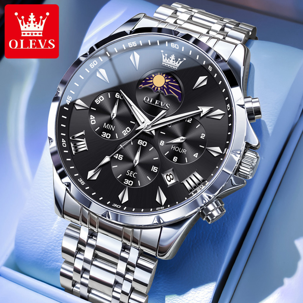 OLEVS 3653 Brand Moon Phase Ca - Smartwatch Watches For Men Brands 评论和价格