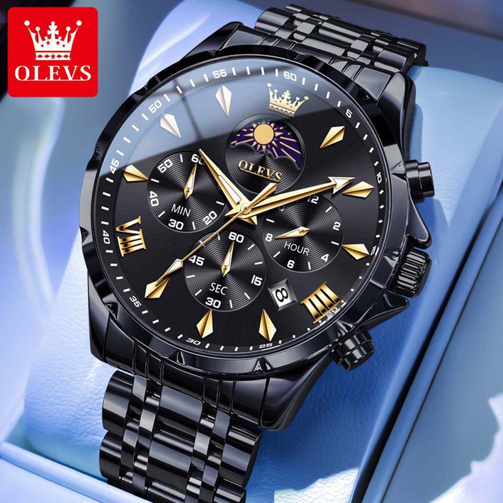 OLEVS 3653 Brand Moon Phase Ca - Smartwatch Watches For Men Brands 评论和价格