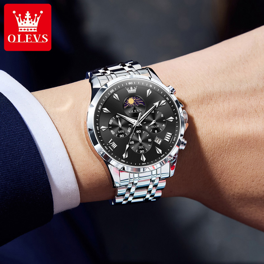 OLEVS 3653 Brand Moon Phase Ca - Smartwatch Watches For Men Brands 评论和价格