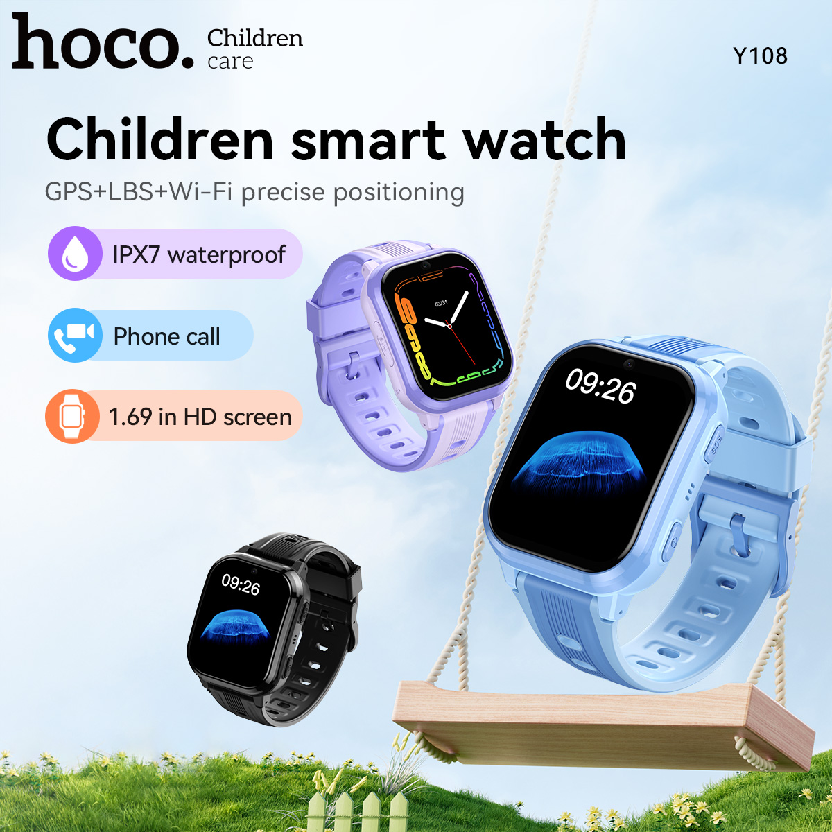 HOCO Y108 1.69inch HD LCD Curv - Smartwatch Watches For Kid Boy 评论和价格